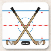 ホッケーのリンクの中心のアイスホッケーの棒(6)の置いて下さい コースター (正面)