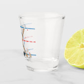 ホッケーのリンクの図表の中心のアイスホッケーの棒 ショットグラス (右)