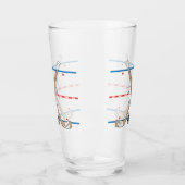 ホッケーのリンクの図表の中心のアイスホッケーの棒 タンブラーグラス (左)