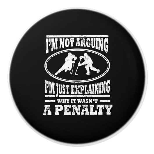 ホッケーのワイシャツのホッケーのギフトプレーヤーのコーチの罰のおもしろい セラミックノブ (正面)