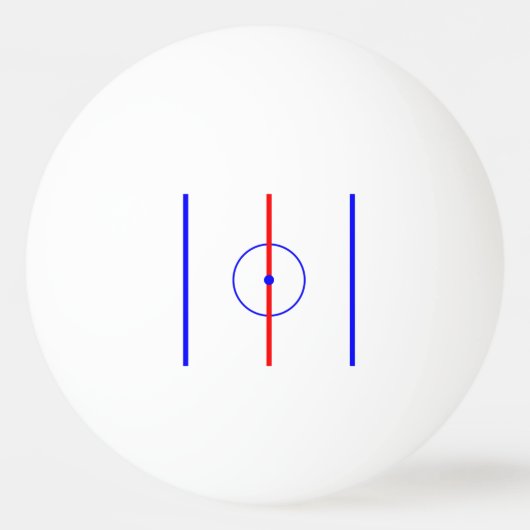 ホッケーの中心の氷及びブルーライン 卓球ボール (正面)