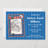 ホッケーの写真の誕生の発表 案内状 (正面)