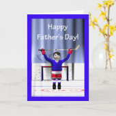 ホッケーの勝者の父の日 カード (黄色い花)