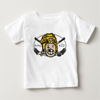 ホッケーの子供の黄色 ベビーTシャツ
