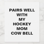 ホッケーの母とペア牛のベル ワインラベル (シングルラベル)