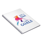 ホッケーの水彩を持つゴールだけの少女 ノートブック (右側)