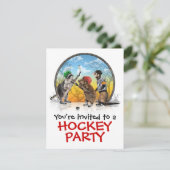 ホッケーの生き物のクラシックのパーティの招待状 招待状 (スタンド正面)