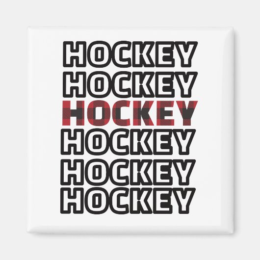 ホッケーの繰り返しバッファロープレイド マグネット (正面)