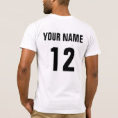 ホッケーの言語タイポグラフィTシャツ、名前及び数 Tシャツ (裏面)