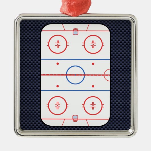 ホッケーの試合の友達カーボン繊維のスタイル メタルオーナメント (正面)