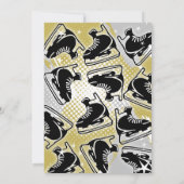 ホッケーの誕生日招待状 ゴールドテーマ 招待状 (裏面)