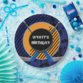 ホッケーの誕生日9インチの紙皿 ペーパープレート (パーティー)