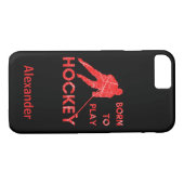 ホッケーの電話ケースの赤生まれい氷遊〜 Case-Mate iPhoneケース (裏面(横))