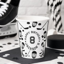 ホッケーの黒と白をテーマにした子供の誕生日パーティー