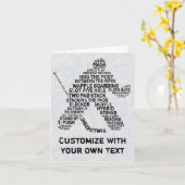 ホッケーのNetminderのタイポグラフィのバースデー・カード カード (黄色い花)