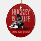 ホッケーは生命です セラミックオーナメント (左)