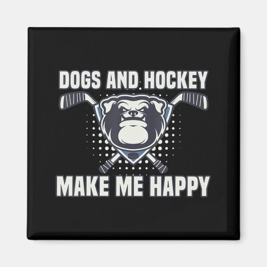 ホッケーは私に幸せなコーチのギフトプレーヤーIce Pe マグネット (正面)