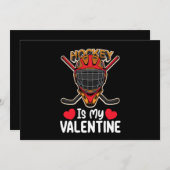 ホッケーは私のバレンタインデーのアイススポーツ 招待状 (正面/裏面)