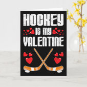 ホッケーは私のバレンタイン　面白いスポーツユーモア　チーム男子 カード (黄色い花)
