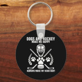 ホッケーは私をアイスホッケーの幸せな選手ギフト罰則 キーホルダー (正面)
