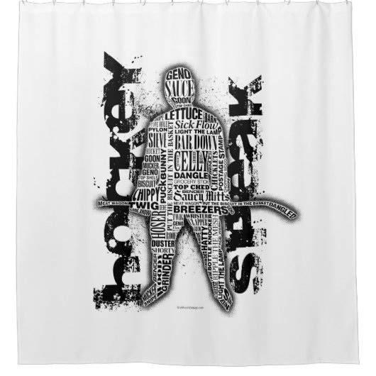 ホッケーは話します シャワーカーテン (正面)