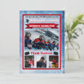 ホッケーをテーマにした写真のクリスマスカード 招待状 (スタンド正面)