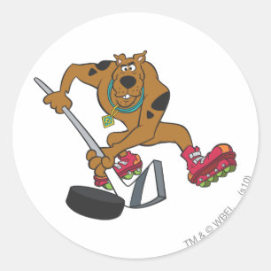ホッケーを遊ぶScooby-Doo ラウンドシール