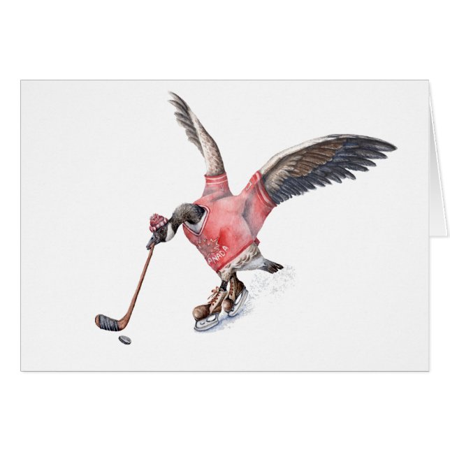 ホッケーを遊んでいるカナダのガチョウ (正面横)