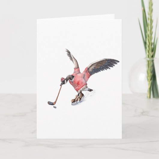 ホッケーを遊んでいるカナダのガチョウ シーズンカード (正面)