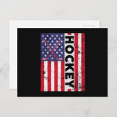 ホッケーアイスホッケースティックチームスポーツパックギフトアイディア ポストカード (正面/裏面)