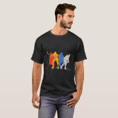 ホッケーアイスホッケーヴィンテージレトロスタイル Tシャツ (正面フル)