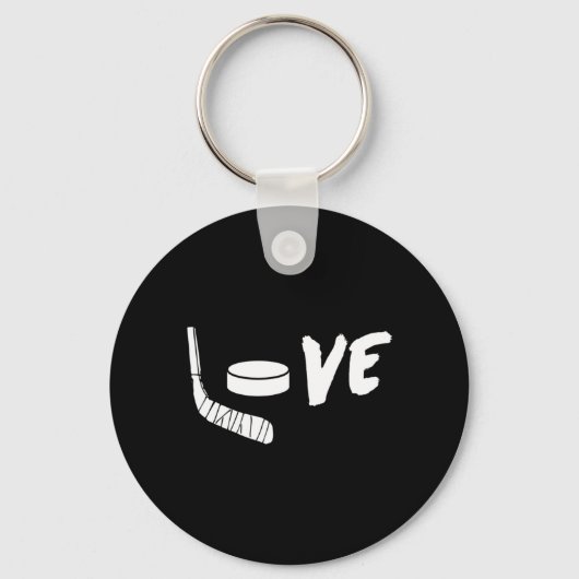 ホッケーアイスホッケー&ホッケーファンのためのギフト キーホルダー (正面)