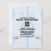 ホッケーアイスリンクスポーツカスタムバースデーパーティー 招待状 (正面)