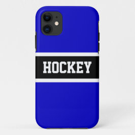 ホッケーアスレチック王室のブルーホワイトスポーティストライプ iPhone 11 ケース