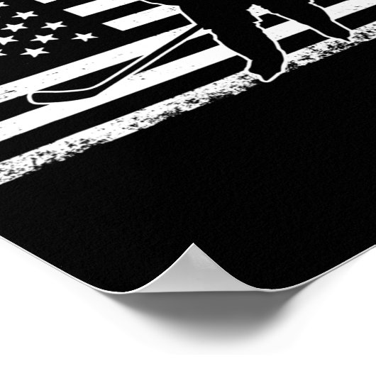 ホッケーアメリカ合衆国国旗のアイスホッケー選手メンズウォム ポスター (角)