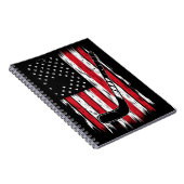 ホッケーアメリカ国旗のスポーツレトロヴィンテージ ノートブック (右側)