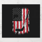 ホッケーアメリカ国旗のスポーツレトロヴィンテージ ビールラベル (シングルラベル)