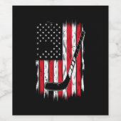 ホッケーアメリカ国旗のスポーツレトロヴィンテージ ワインラベル (シングルラベル)