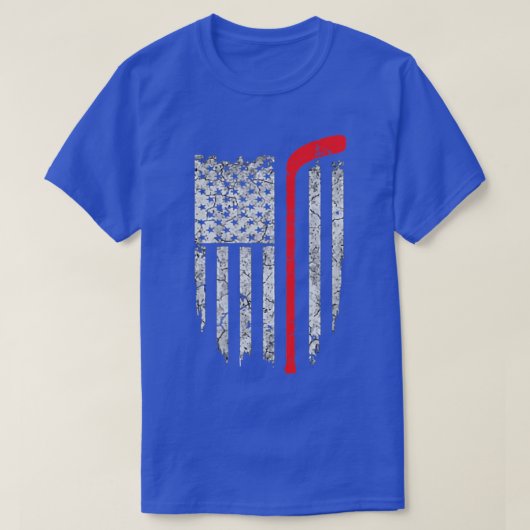 ホッケーアメリカ国旗のホッケーs tシャツ (デザイン正面)