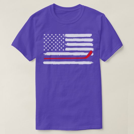 ホッケーアメリカ国旗1 Tシャツ (デザイン正面)