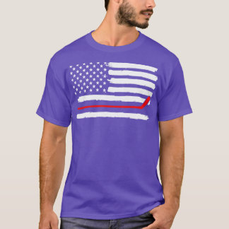 ホッケーアメリカ国旗1 Tシャツ