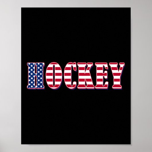 ホッケーアメリカ国旗 – ホッケー ポスター (正面)