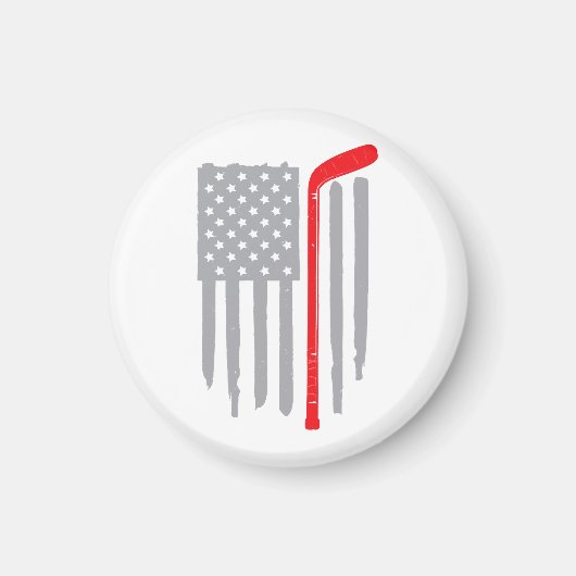 ホッケーアメリカ国旗 マグネット (正面)