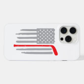 ホッケーアメリカ国旗 iPhoneケース (裏面横)