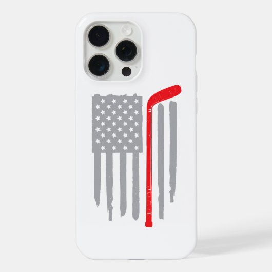 ホッケーアメリカ国旗 iPhoneケース (裏面)