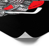 ホッケーウォリアーGoalie Red Sunグラフィックロゴ ポスター (角)