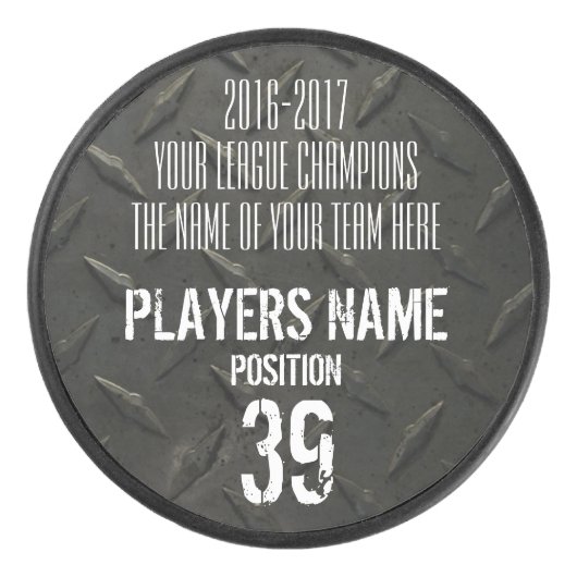 ホッケーカスタマイズ可能なトロフィー アイスホッケーパック (正面)