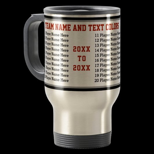 ホッケーカスタムコーチの選手の名前のギフト トラベルマグ