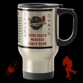 ホッケーカスタムコーチの選手の名前のギフト トラベルマグ