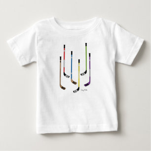 ホッケーカラフルスティック乳児シャツ ベビーTシャツ